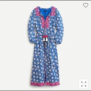 Jcrew Belted tunic dress in night sky block print
